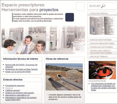 Hager dedica en su web un espacio para prescriptores