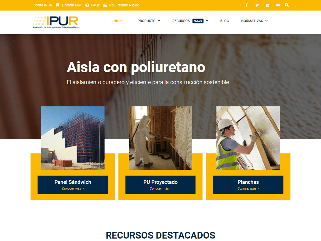 Vista previa Web: https://www.aislaconpoliuretano.com