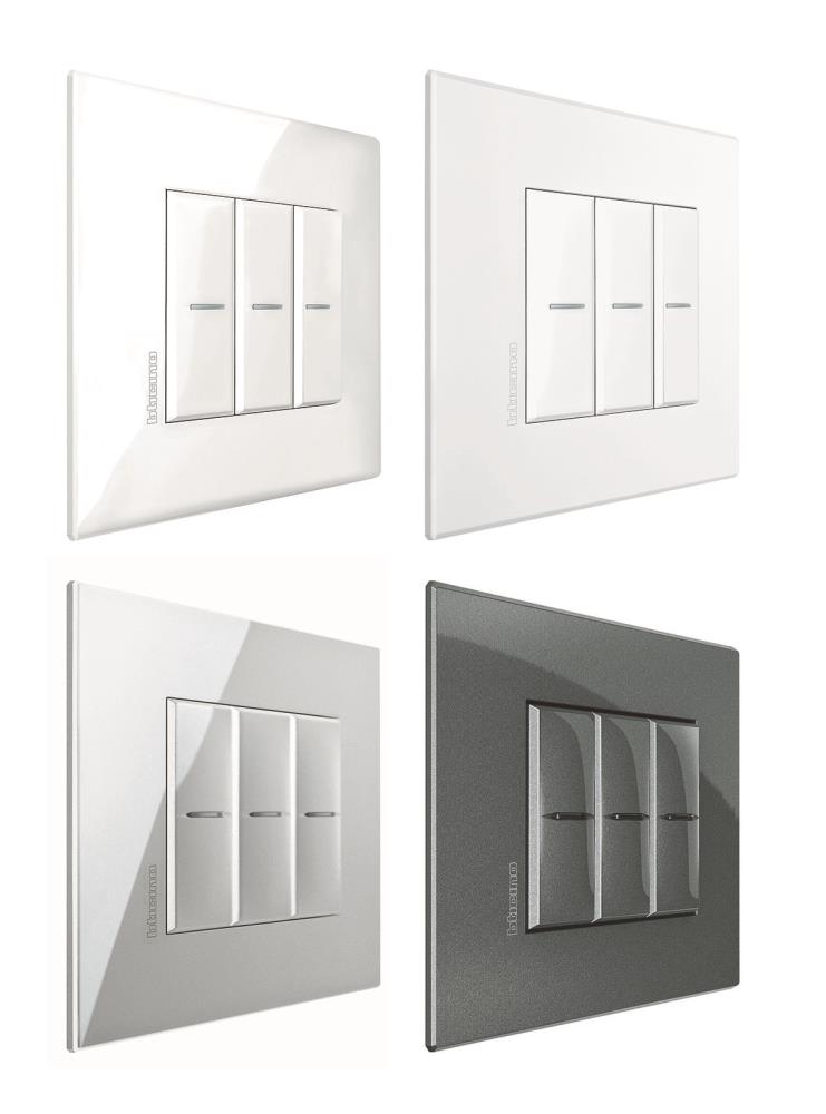 4 Pezzi Placche Compatibile Con Bticino Axolute Air, Placche Slim Plastica (6 Posti/Moduli,Bronzo - Foto 2