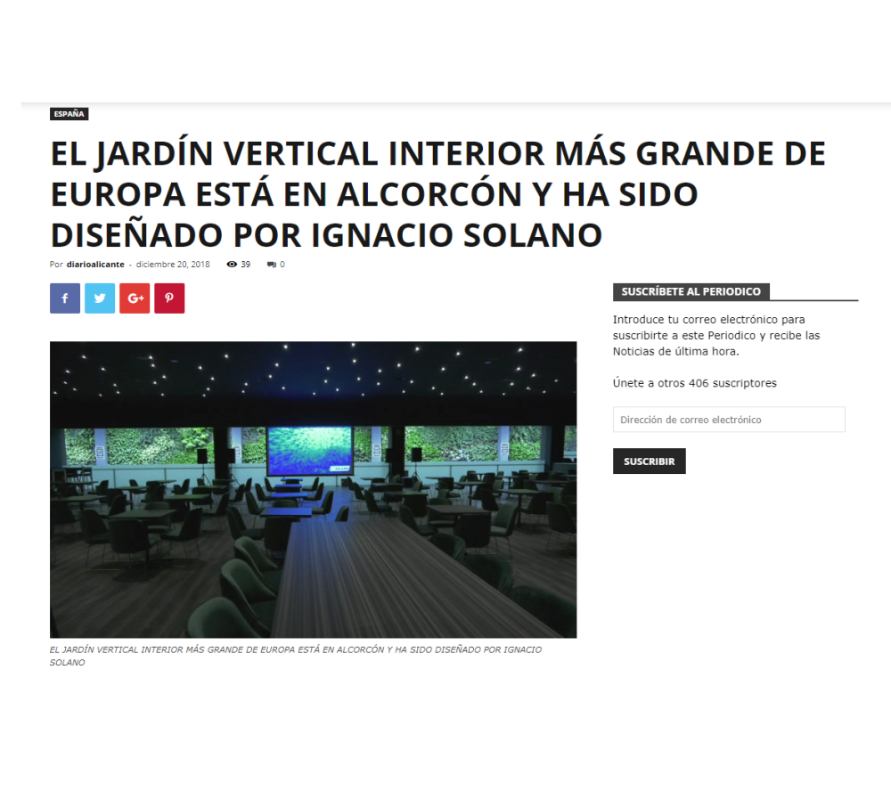 El jardín vertical interior más grande de Europa es obra de Ignacio Solano  | Construnario.com