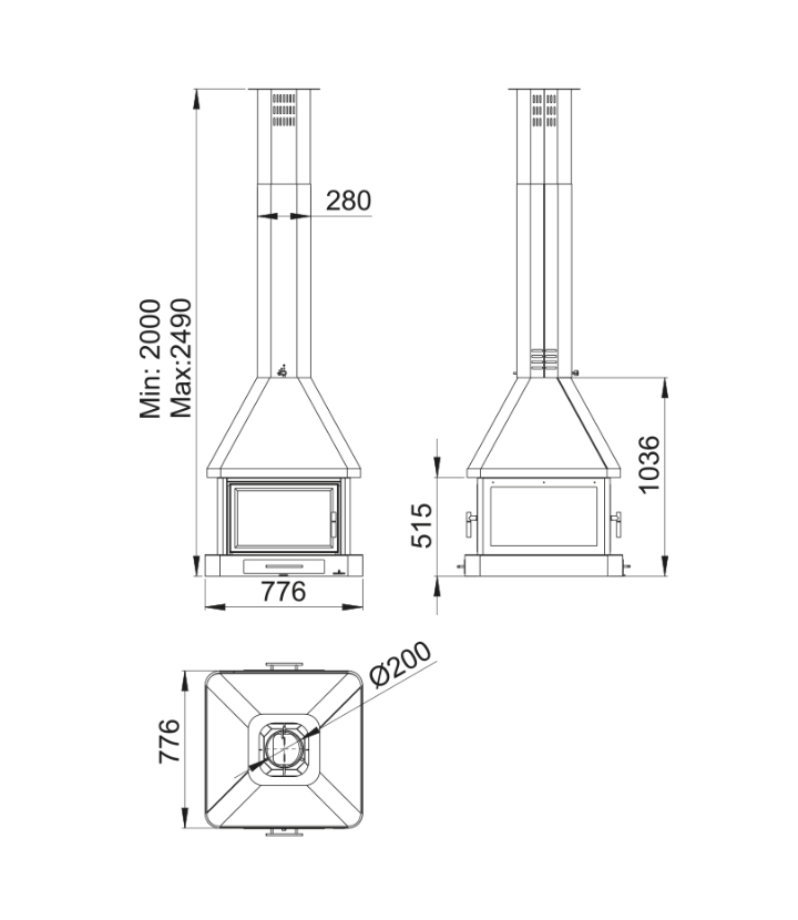 Huelva C de Bronpi, la chimenea ideal para una visión completa del